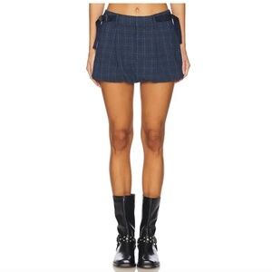 Free People Saturn Bubble Mini Skirt Plaid